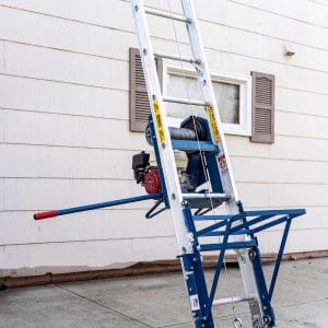 PHD-400 Ladder Hoist next to house