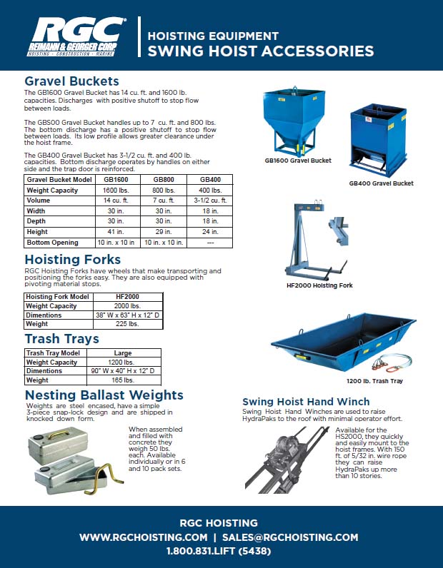 Swing hoist accessory sheet cover thumbnail